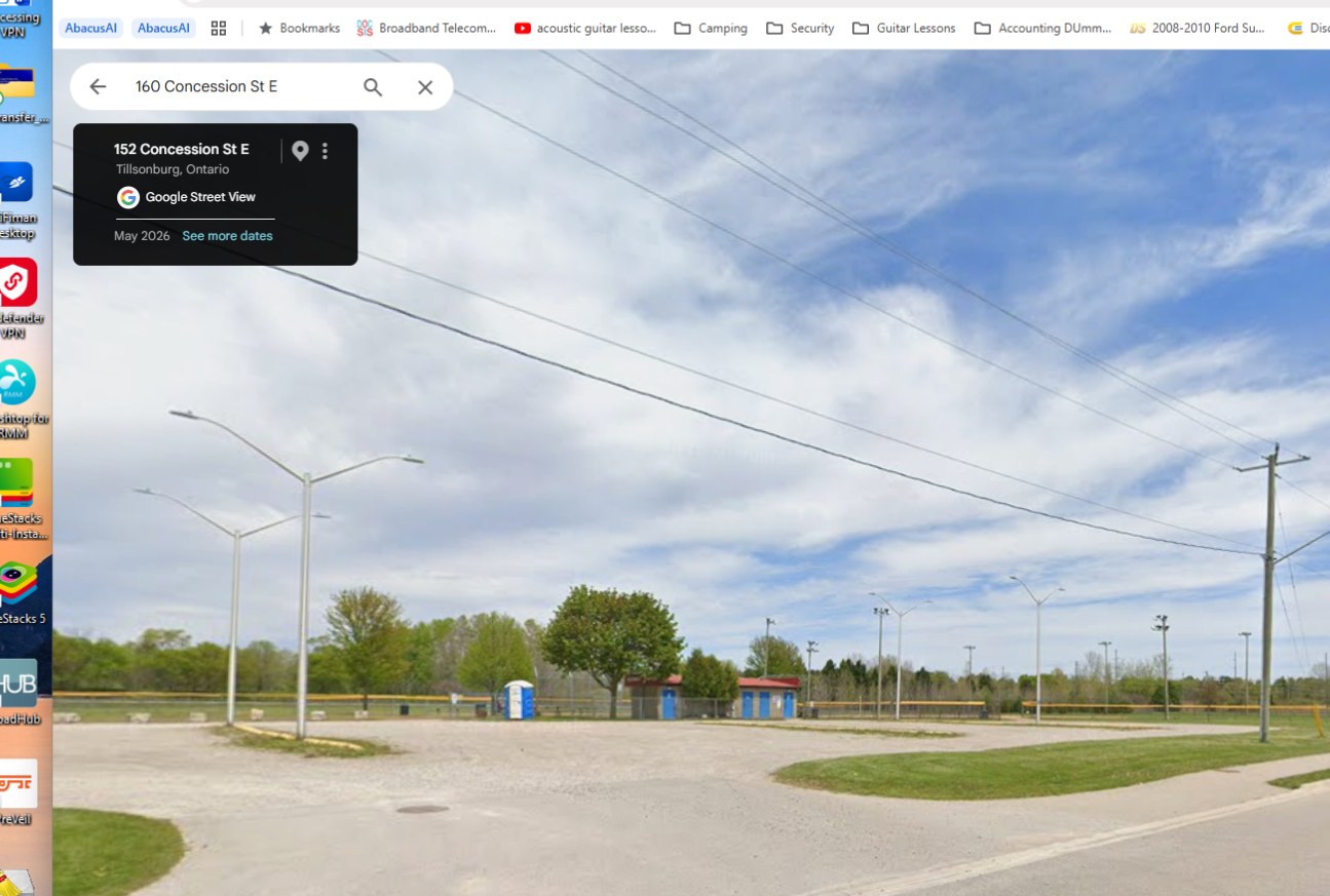 Annandale Ball Diamonds viewed from Concession Street East